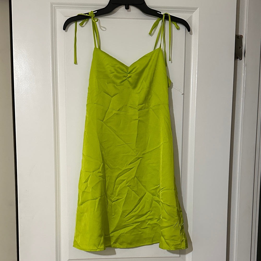 BP Lime Green Tie-Strap Mini Dress